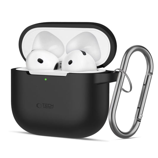 Puzdro Tech-Protect Silicone Hook pre Apple AirPods 4, Čierne