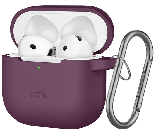 Puzdro Tech-Protect Silicone Hook pre Apple AirPods 4 / AirPods 5, bordové.