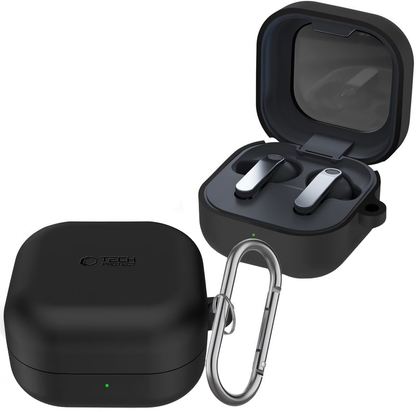 Puzdro Tech-Protect Silicone Hook pre Samsung Galaxy Buds4 / Buds4 Pro, Čierne