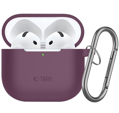 Puzdro Tech-Protect Silicone Hook pre Apple AirPods 4 / AirPods 5, bordové.