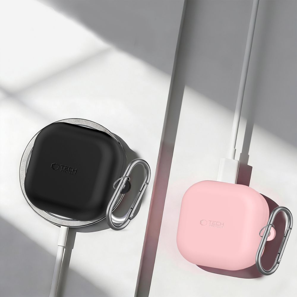 Puzdro Tech-Protect Silicone Hook pre Samsung Galaxy Buds4 / Buds4 Pro, Ružové