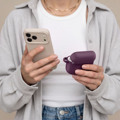 Puzdro Tech-Protect Silicone Hook pre Apple AirPods 4 / AirPods 5, bordové.