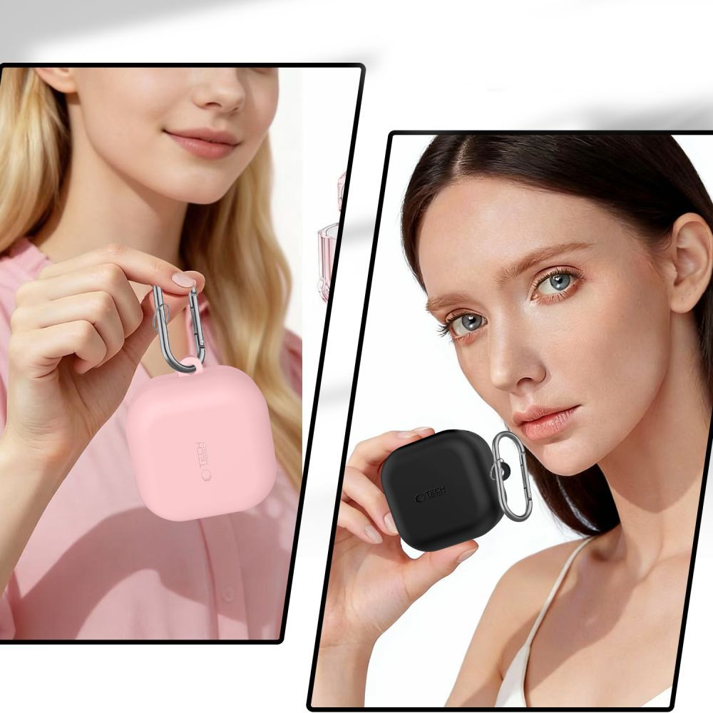 Puzdro Tech-Protect Silicone Hook pre Samsung Galaxy Buds4 / Buds4 Pro, Ružové