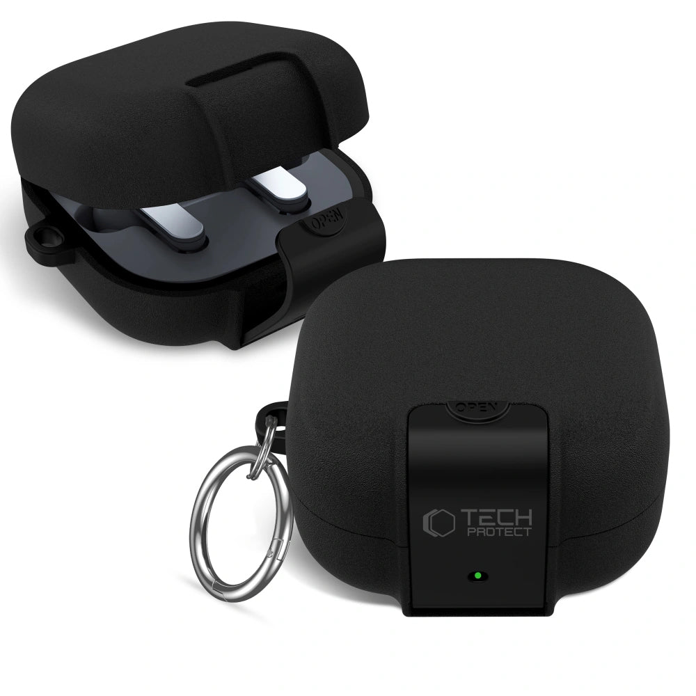 Puzdro Tech-Protect Slim Hook pre Samsung Galaxy Buds4 / Buds4 Pro, Čierne