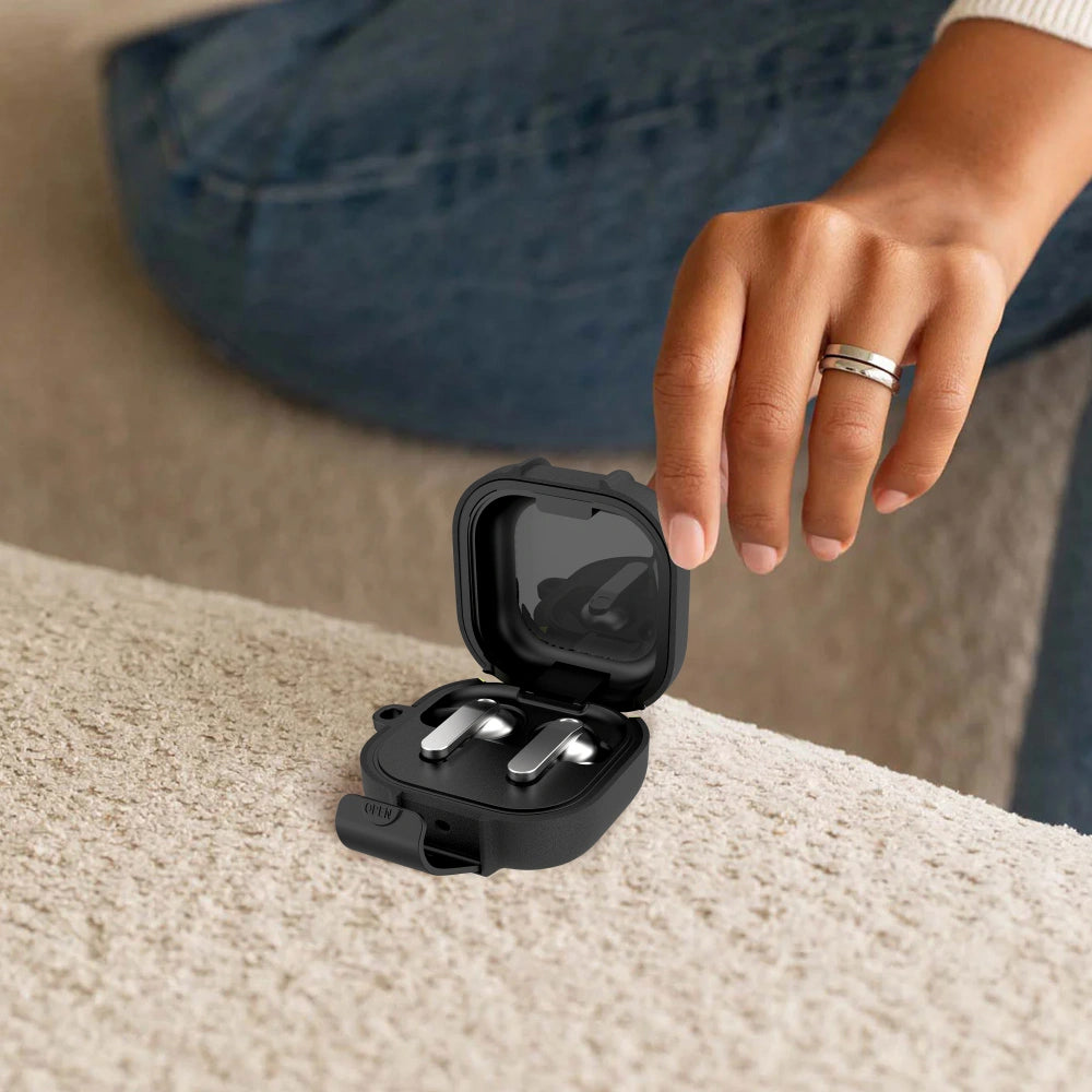 Puzdro Tech-Protect Slim Hook pre Samsung Galaxy Buds4 / Buds4 Pro, Čierne