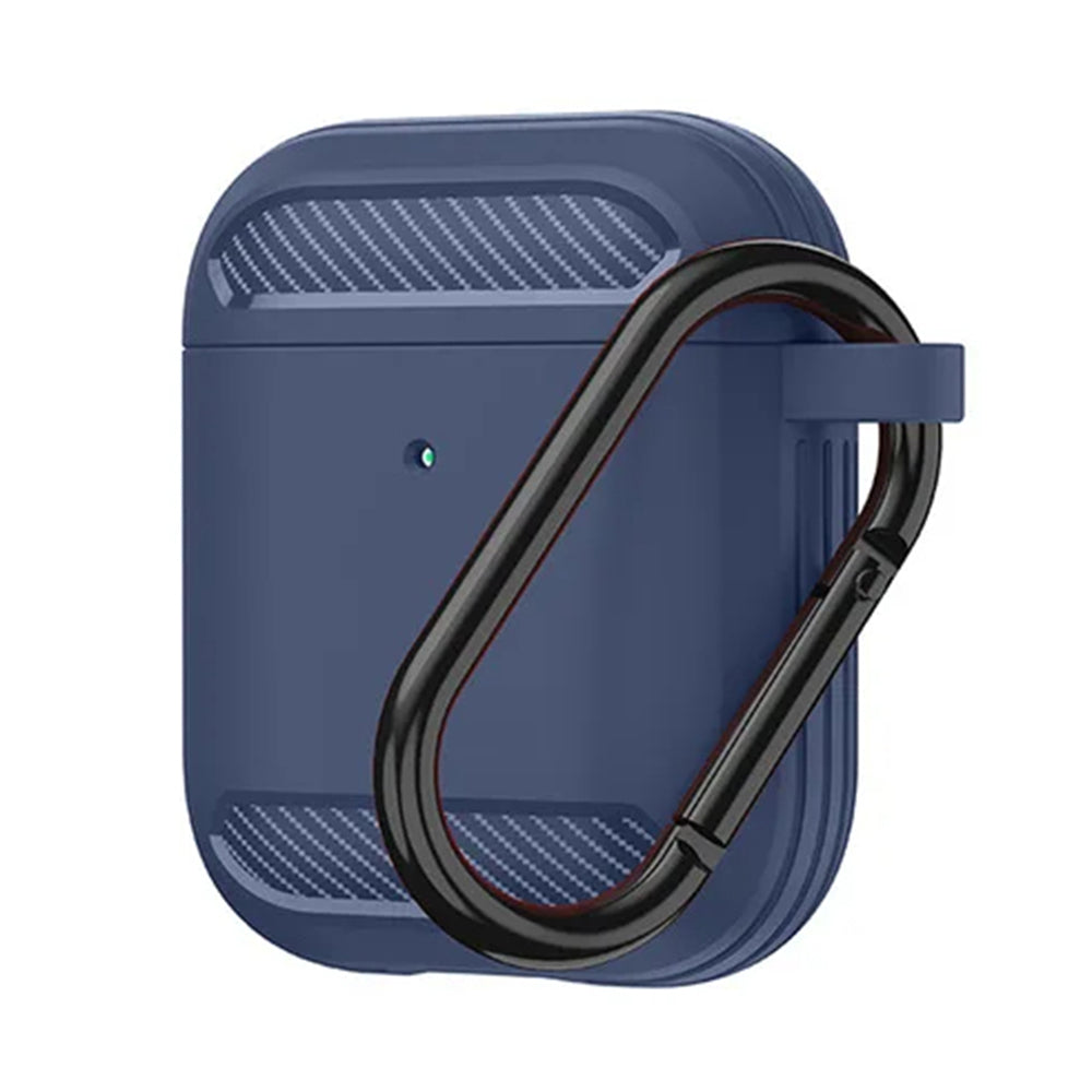 Techsuit Carbon puzdro pre Apple AirPods Gen 2 / Gen 1, námornícka modrá