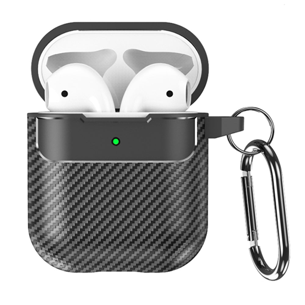 Obal Techsuit CarbonFiber pre Apple AirPods Gen 2 / Gen 1, čierny