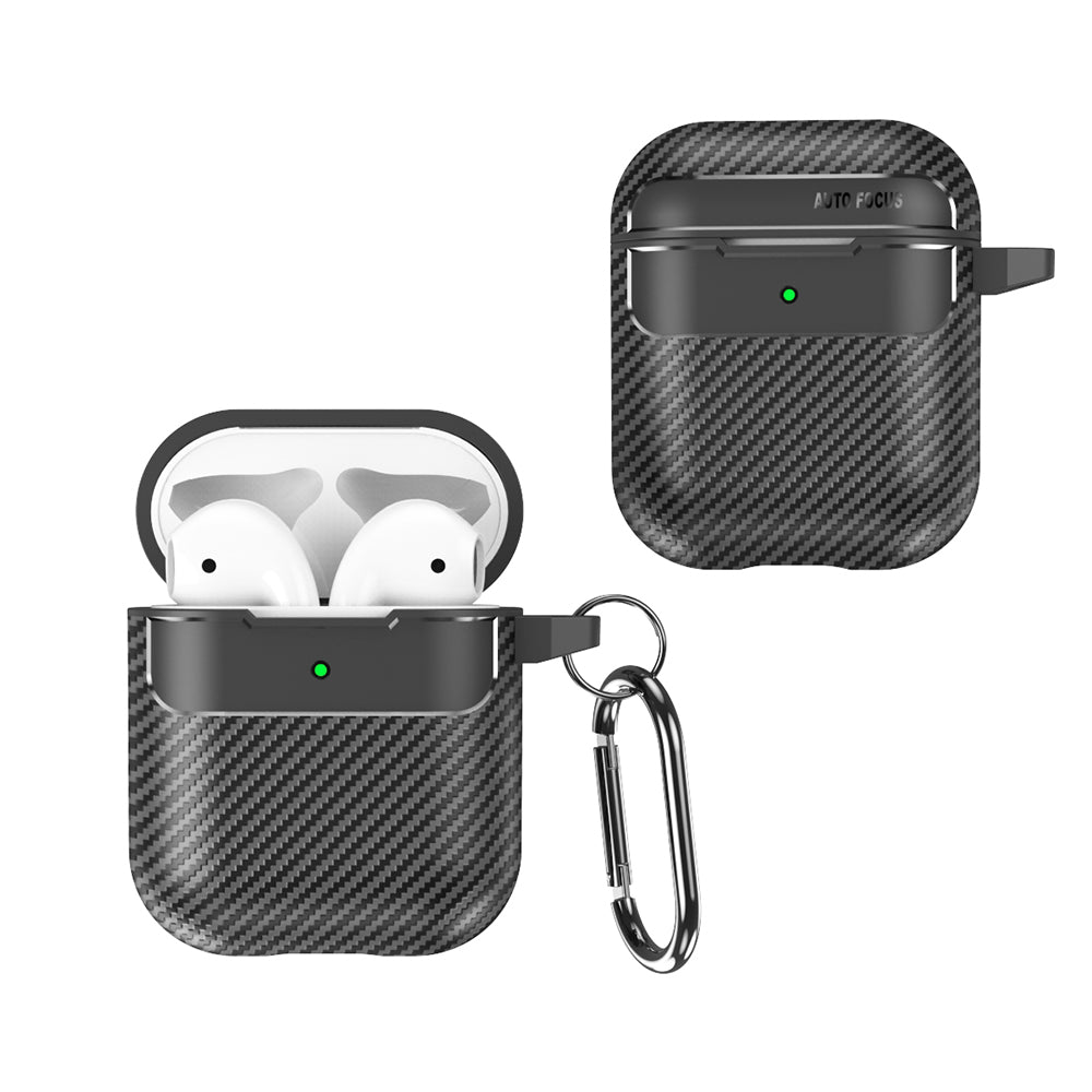 Obal Techsuit CarbonFiber pre Apple AirPods Gen 2 / Gen 1, čierny