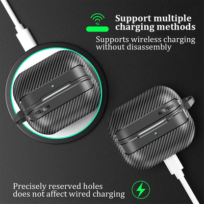 Obal Techsuit CarbonFiber pre Samsung Galaxy Buds3 FE / Buds3 Pro / Buds3, čierny