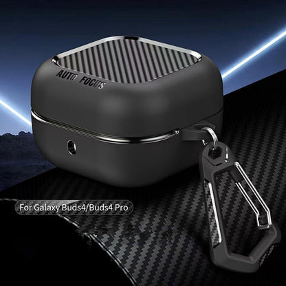 Obal Techsuit CarbonFiber pre Samsung Galaxy Buds4 / Buds4 Pro, čierny
