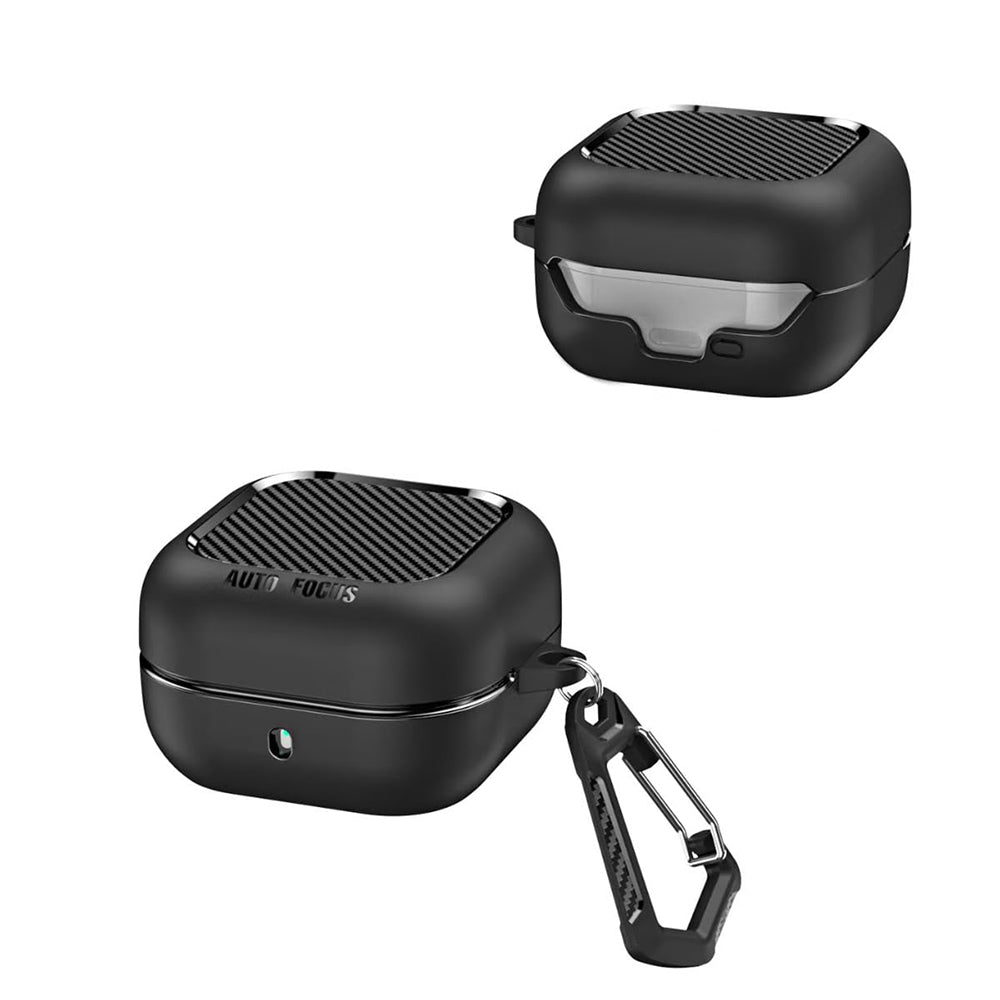 Obal Techsuit CarbonFiber pre Samsung Galaxy Buds4 / Buds4 Pro, čierny