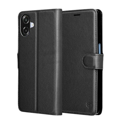 Puzdro pre Samsung Galaxy A07 4G A075, Techsuit, kožené folio, čierne