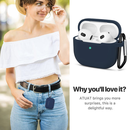 Techsuit Silikónové puzdro pre Apple AirPods 3, Tmavomodré