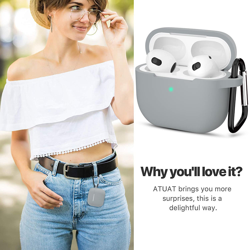 Techsuit Silikónové puzdro pre Apple AirPods 3, Sivé