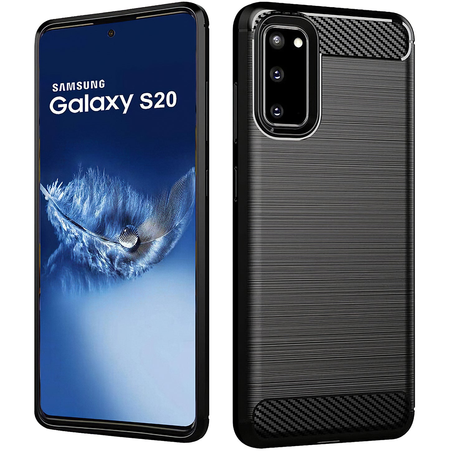 Puzdro pre Samsung Galaxy S20 5G G981 / S20 G980, OEM, Karbón, Čierne