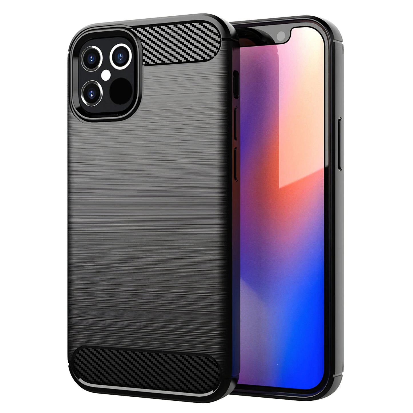 Puzdro pre Apple iPhone 12 / 12 Pro, OEM, Karbón, Čierne
