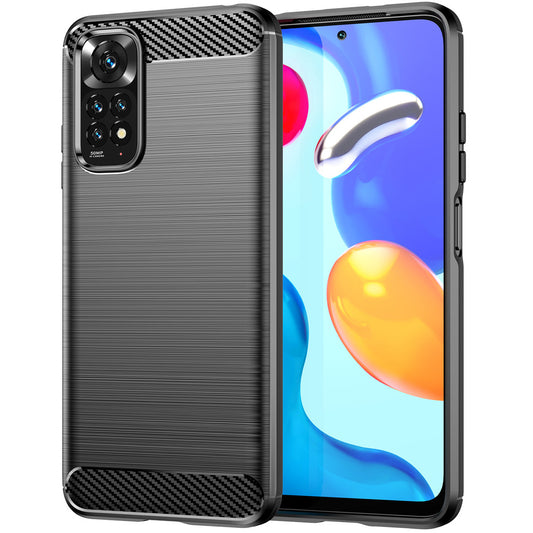 Puzdro pre Xiaomi Redmi Note 11S / Note 11, Karbón, Čierne