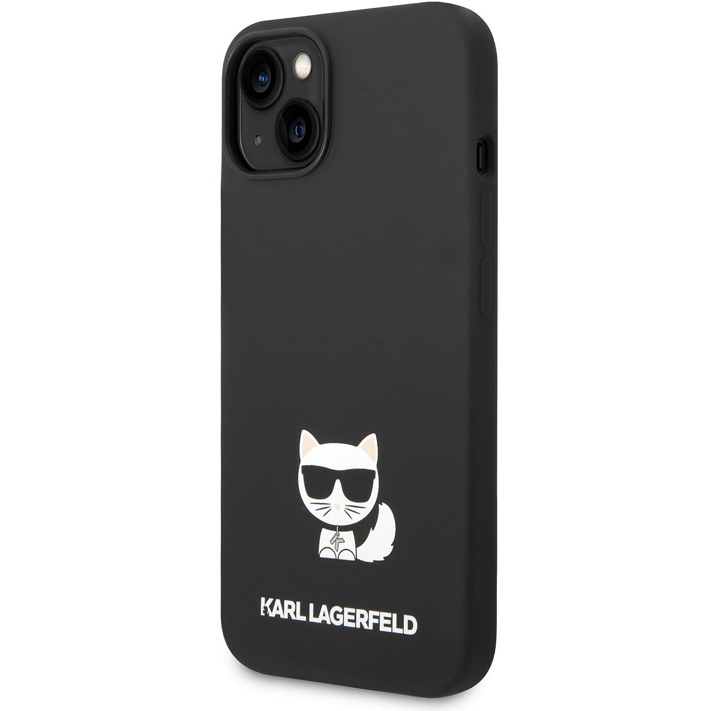 Puzdro pre Apple iPhone 14 Plus, Karl Lagerfeld, Silikónové telo Choupette, Čierna