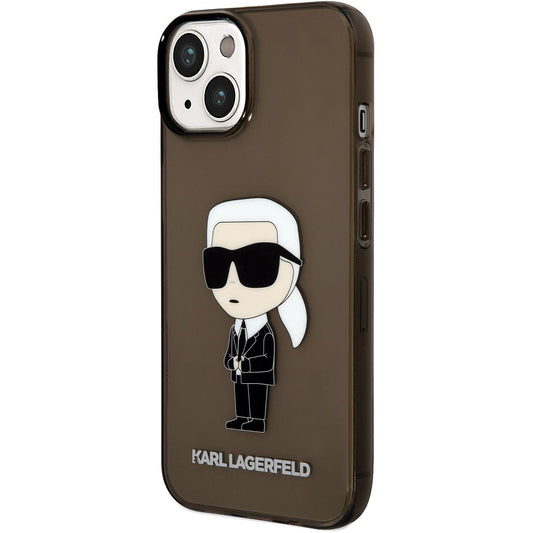 Puzdro pre Apple iPhone 14 Plus, Karl Lagerfeld, IML Ikonik NFT, Čierne Transparentné