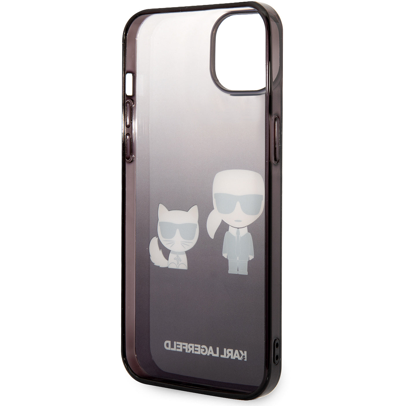 Puzdro pre Apple iPhone 14 Plus, Karl Lagerfeld, Gradient Karl & Choupette, Čierne