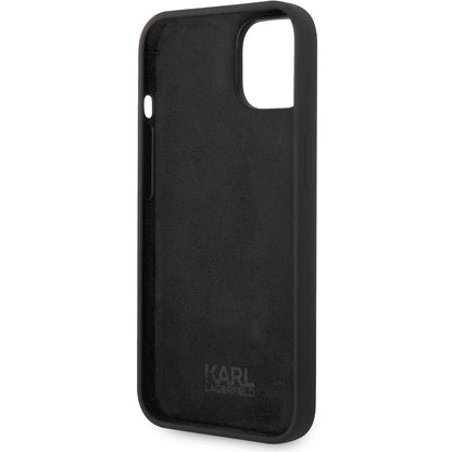 Puzdro pre Apple iPhone 14 Plus, Karl Lagerfeld, Silikónové telo Choupette, Čierna