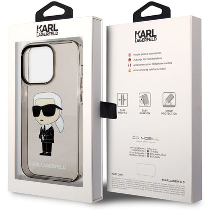 Puzdro pre Apple iPhone 14 Pro Max, Karl Lagerfeld, IML Ikonik NFT, Čierne