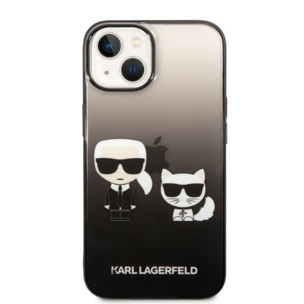 Puzdro pre Apple iPhone 14 Plus, Karl Lagerfeld, Gradient Karl & Choupette, Čierne