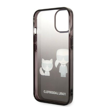 Puzdro pre Apple iPhone 14 Plus, Karl Lagerfeld, Gradient Karl & Choupette, Čierne