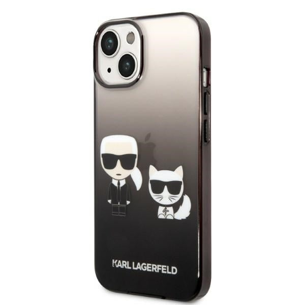 Puzdro pre Apple iPhone 14 Plus, Karl Lagerfeld, Gradient Karl & Choupette, Čierne