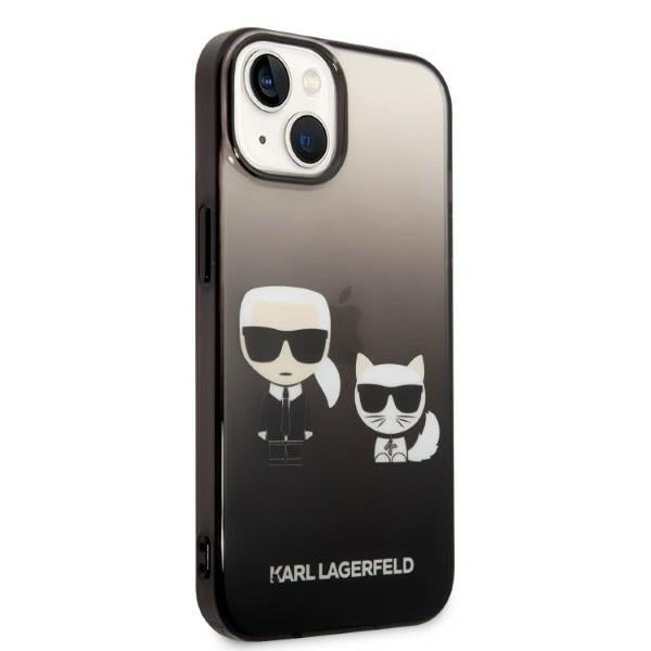 Puzdro pre Apple iPhone 14 Plus, Karl Lagerfeld, Gradient Karl & Choupette, Čierne