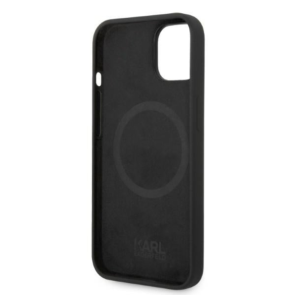 MagSafe Case for Apple iPhone 14 Plus, Karl Lagerfeld, Karl & Choupette Silicone, Black