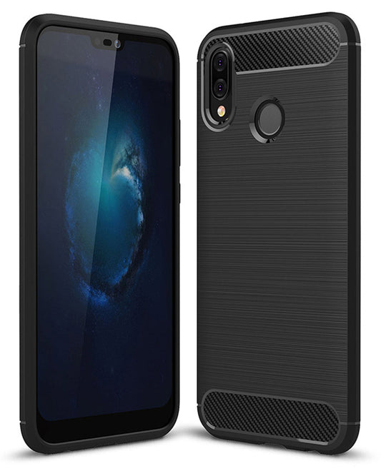 Puzdro pre Huawei P20 Lite, OEM, Karbón, Čierne