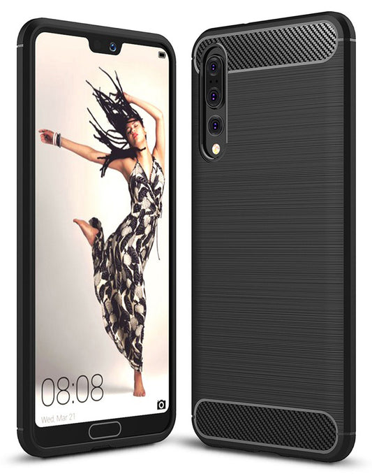 Puzdro pre Huawei P20 Pro, OEM, Karbón, Čierne