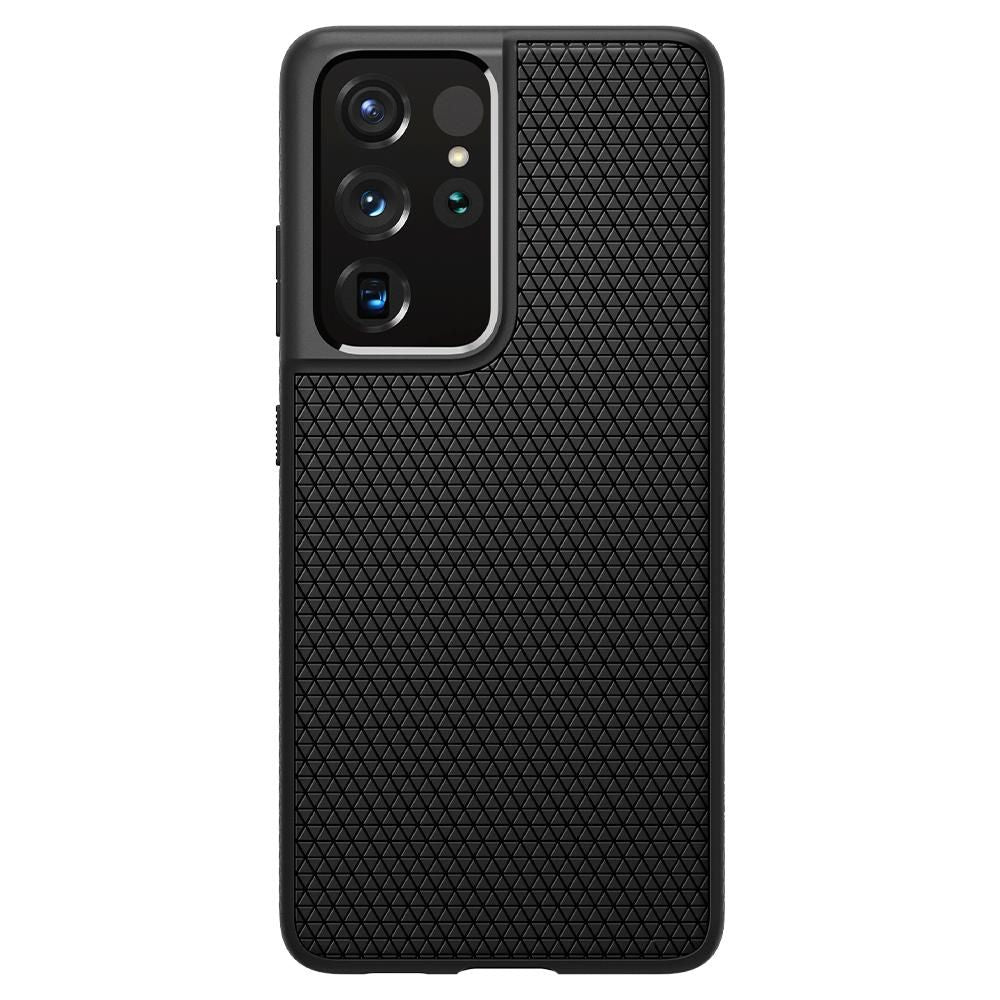 Puzdro pre Samsung Galaxy S21 Ultra 5G G998, Spigen, Liquid Air, čierne SPN1456BLK