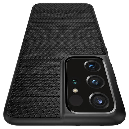 Puzdro pre Samsung Galaxy S21 Ultra 5G G998, Spigen, Liquid Air, čierne SPN1456BLK