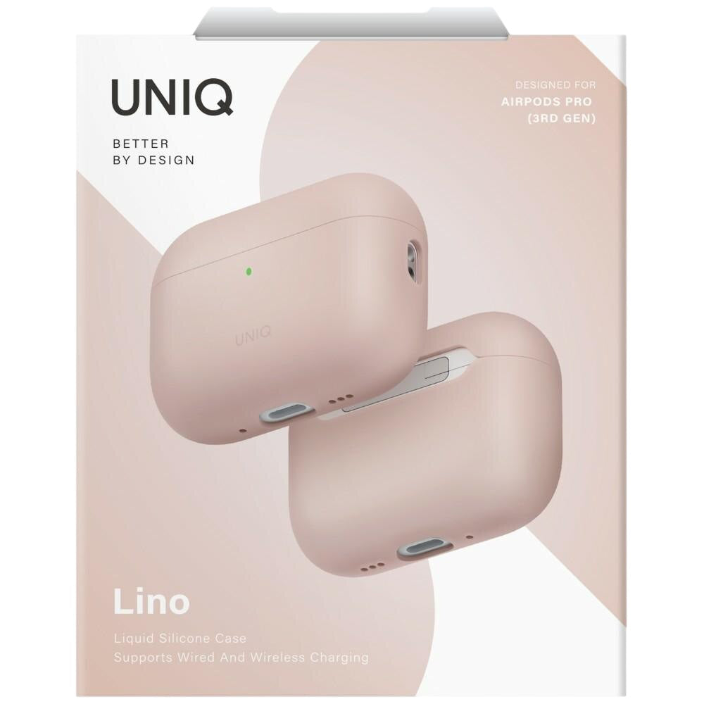 UNIQ Lino puzdro pre Apple AirPods Pro 3, Ružové