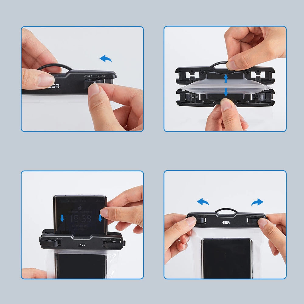 Univerzálny vodotesný obal na telefón max. 6,5 palca, ESR, čierny