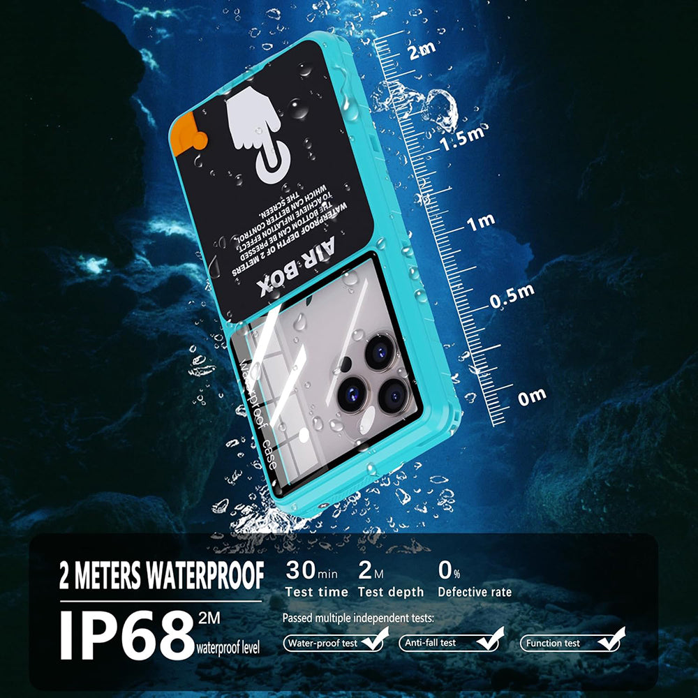 Univerzálne vodotesné puzdro na telefón max. 6,9 palca, ShellBox, AirBox, modré