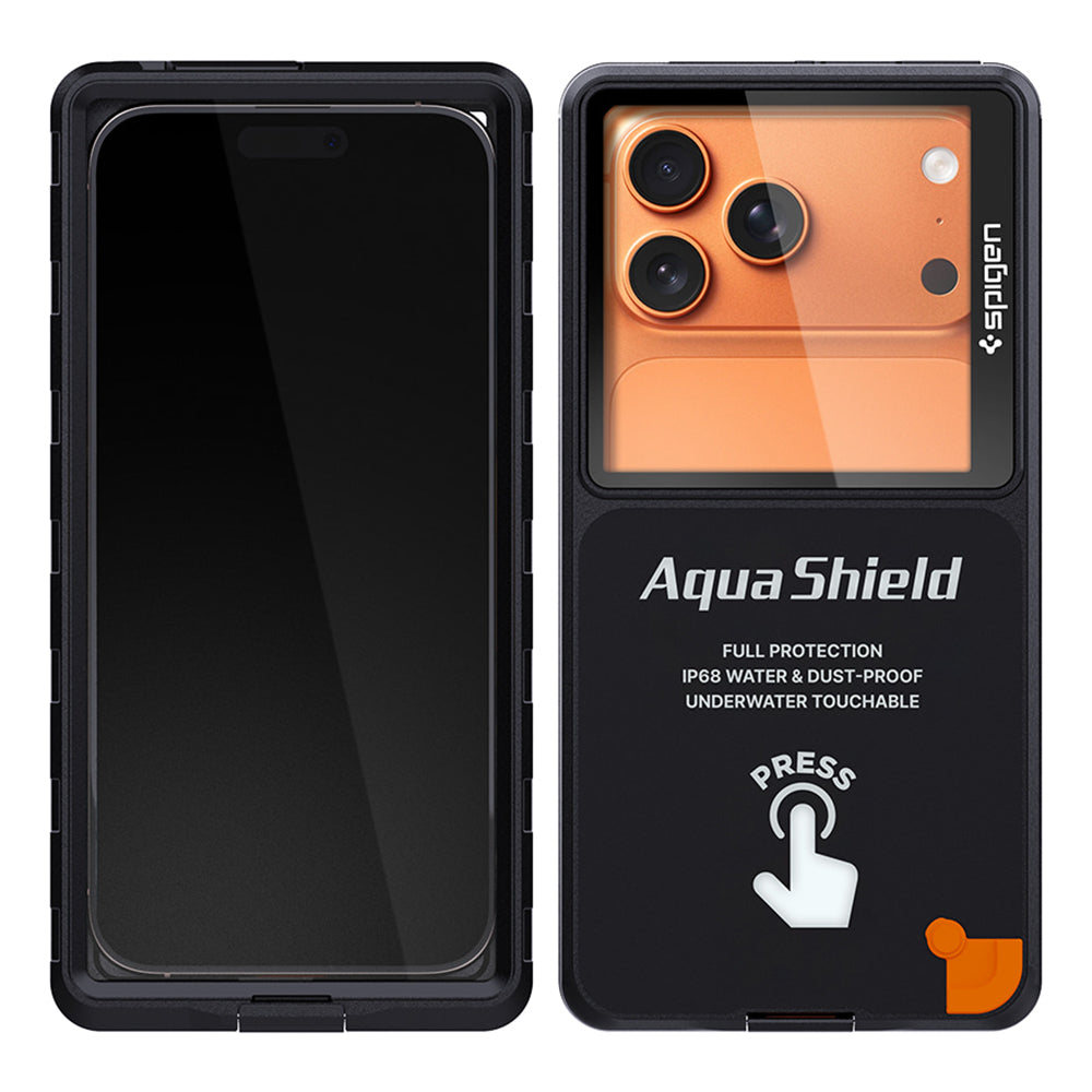 Spigen Universal Waterproof Case for Phone max. 6.9inch, Aqua Shield A604, Black ACS11675