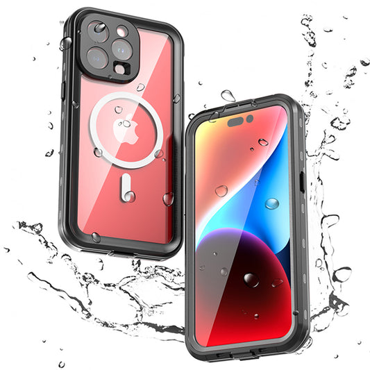 Vodotesné puzdro MagSafe pre Apple iPhone 15 Pro Max, ShellBox, čierne