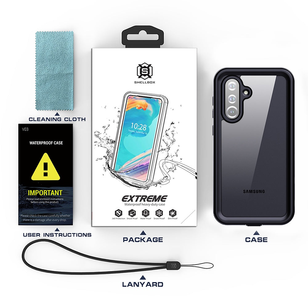 Waterproof Case for Samsung Galaxy S25 S931, ShellBox, Black