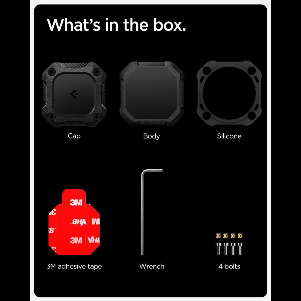 Vodeodolný kryt Spigen Tough Armor pre Apple AirTag, Čierny ACS09781