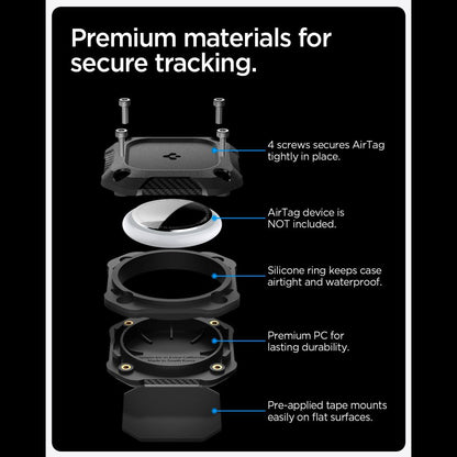 Vodeodolný kryt Spigen Tough Armor pre Apple AirTag, Čierny ACS09781