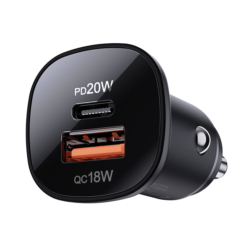 Auto nabíjačka Acefast B1, 38W, 3A, 1 x USB-A - 1 x USB-C, Čierna