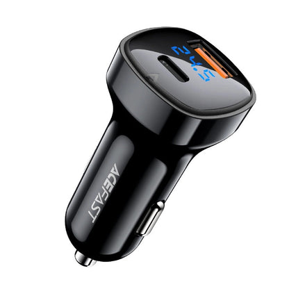 Auto nabíjačka Acefast B4, 66W, 3A, 1 x USB-A - 1 x USB-C, Čierna