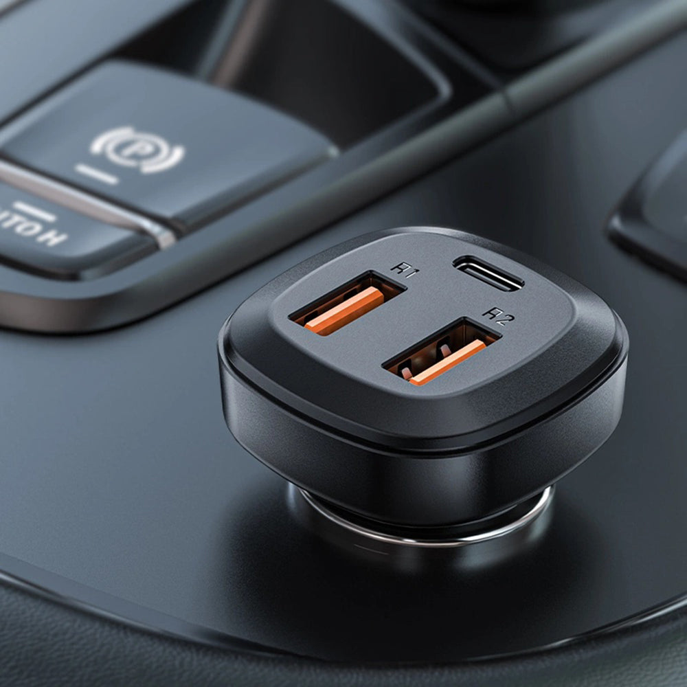 Auto nabíjačka Acefast B9, 66W, 5A, 2 x USB-A - 1 x USB-C, Čierna