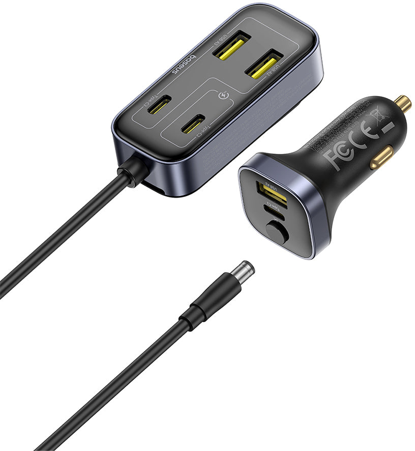 Auto nabíjačka Baseus BackseatPal L1, 110W, 3A, 3 x USB-A - 3 x USB-C, Čierna C00081100121-00
