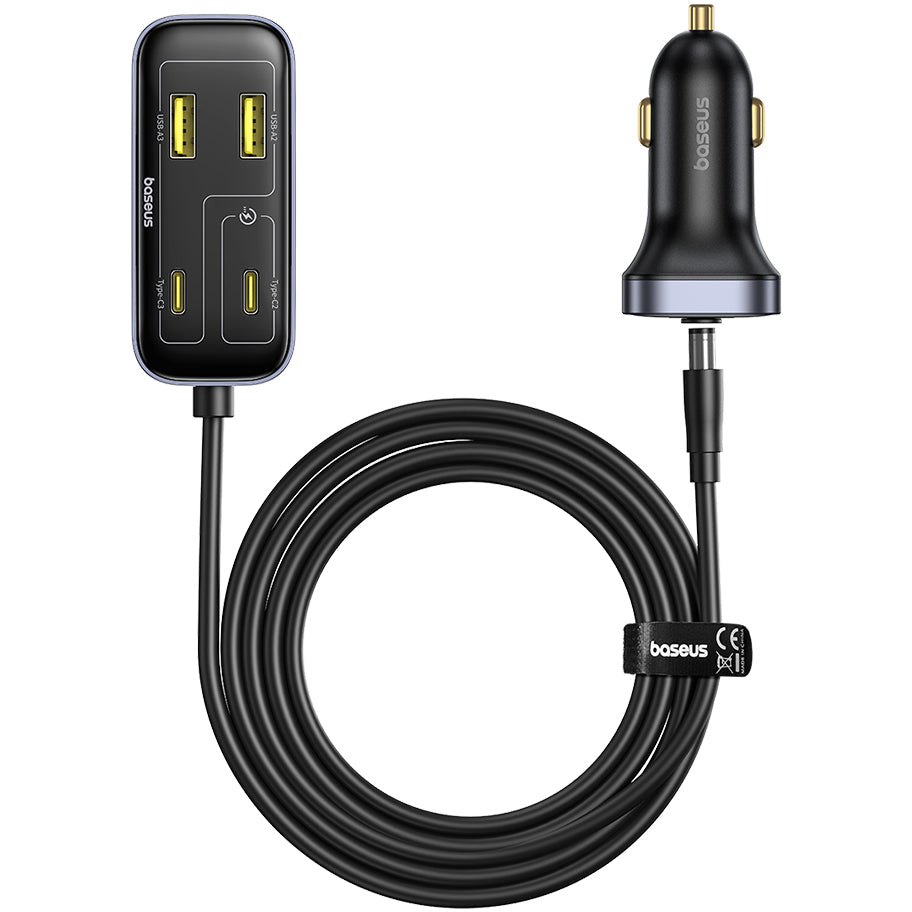 Auto nabíjačka Baseus BackseatPal L1, 110W, 3A, 3 x USB-A - 3 x USB-C, Čierna C00081100121-00
