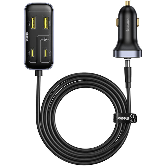 Auto nabíjačka Baseus BackseatPal L1, 110W, 3A, 3 x USB-A - 3 x USB-C, Čierna C00081100121-00