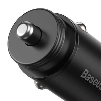 Auto nabíjačka Baseus Circular Metal, 30W, 5A, 1 x USB-A - 1 x USB-C, Čierna